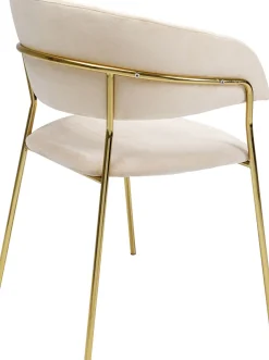 KARE Armlehnstuhl Belle Velvet Creme (2/Set)