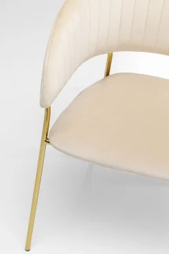 KARE Armlehnstuhl Belle Velvet Creme (2/Set)