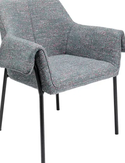 KARE Armlehnstuhl Bess Grau Flitter
