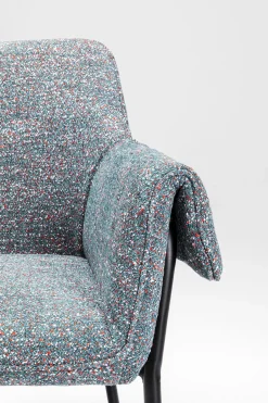 KARE Armlehnstuhl Bess Grau Flitter