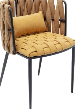 KARE Armlehnstuhl Cheerio Gelb inkl. Kissen