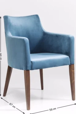 KARE Armlehnstuhl Mode Velvet Petrol
