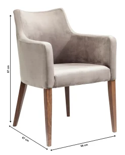 KARE Armlehnstuhl Mode Velvet Grau