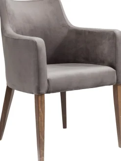 KARE Armlehnstuhl Mode Velvet Grau