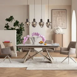 KARE Ausziehtisch Nelly Greige 180(40+40)x90cm