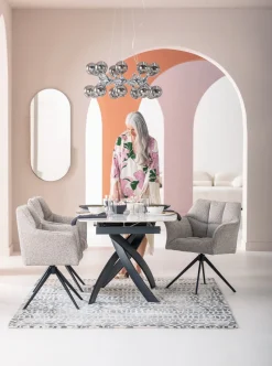 KARE Ausziehtisch Twist Onyx 120(30+30)x90cm