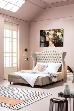 KARE Bett City Spirit Linen Natural 180x200cm