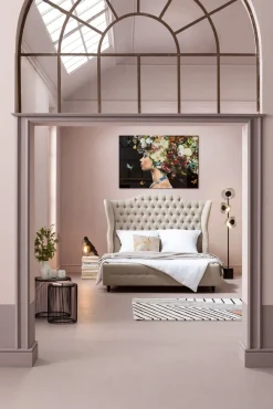 KARE Bett City Spirit Linen Natural 160x200cm