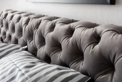 KARE Bett Desire Velvet Silbergrau 180x200 cm