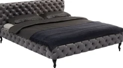 KARE Bett Desire Velvet Silbergrau 180x200 cm