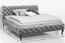 KARE Bett Desire Velvet Silbergrau 180x200 cm