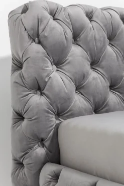 KARE Bett Desire Velvet Silbergrau 160x200 cm