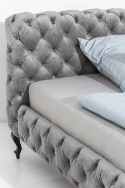 KARE Bett Desire Velvet Silbergrau 160x200 cm