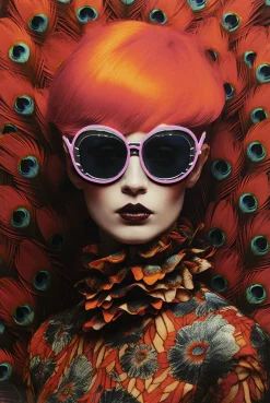 KARE Bild Fancy Red Lady LED 120x80cm