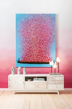 KARE Bild Touched Flower Boat Blau Pink 80x100cm