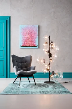 KARE Bild Touched Flower Boat Blau Pink 80x100cm