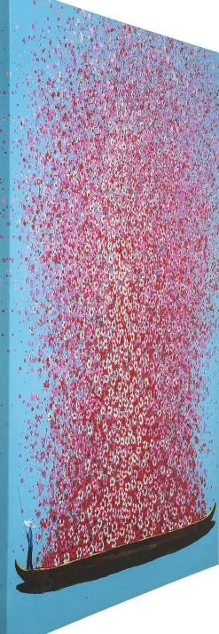 KARE Bild Touched Flower Boat Blau Pink 120x160cm