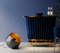 KARE Bodenleuchte Apollon Smooth Schwarz Ø50cm