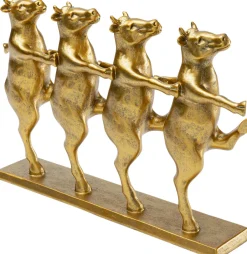 KARE Deko Figur Dancing Cows Gold 40cm