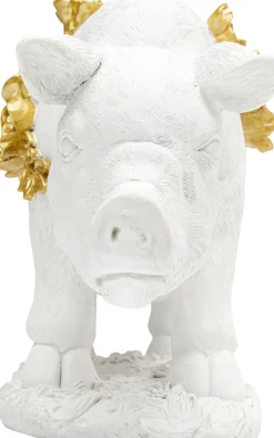 KARE Deko Figur Flower Pig Weiß 21cm