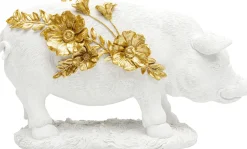 KARE Deko Figur Flower Pig Weiß 21cm