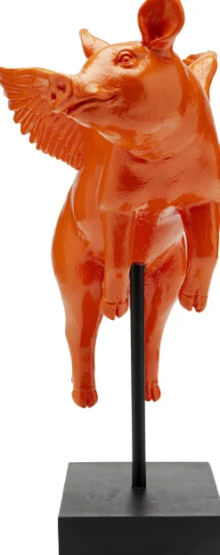 KARE Deko Figur Flying Pig Orange 29cm