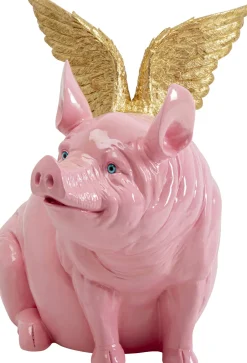 KARE Deko Figur Flying Pig Pink 79cm