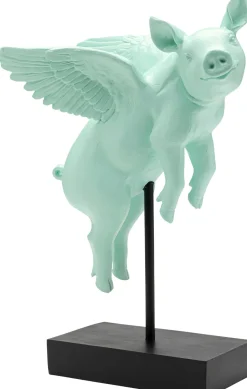 KARE Deko Figur Flying Pig Türkis 29cm