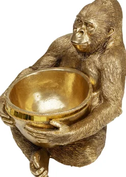 KARE Deko Figur Gorilla Holding Bowl Gold 41cm