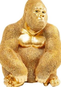 KARE Deko Figur Monkey Gorilla Side Medium Gold 39cm