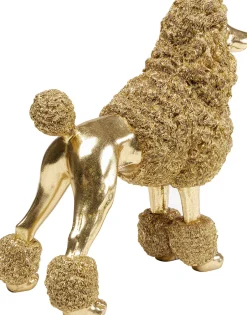KARE Deko Figur Mrs Poodle Gold 34cm