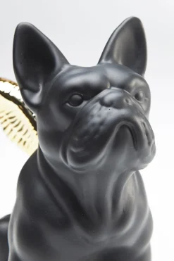 KARE Deko Figur Sitting Angel Dog Gold-Schwarz