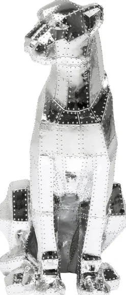 KARE Deko Figur Sitting Cat Rivet Chrome 82cm