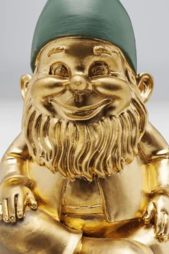 KARE Deko Figur Zwerg Sitting Gold Grün 19cm