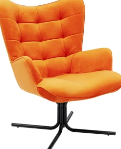 KARE Drehsessel Oscar Velvet Orange