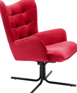 KARE Drehsessel Oscar Velvet Rot