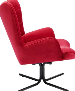 KARE Drehsessel Oscar Velvet Rot