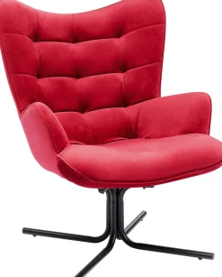 KARE Drehsessel Oscar Velvet Rot