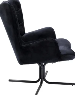 KARE Drehsessel Oscar Velvet Schwarz
