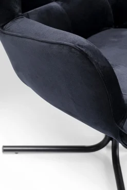 KARE Drehsessel Oscar Velvet Schwarz