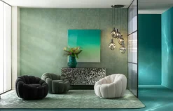 KARE Drehsessel Peppo Bloom Melange Grün