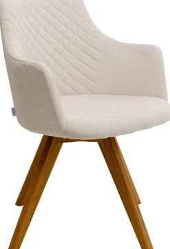 KARE Drehstuhl Coco Wood Creme