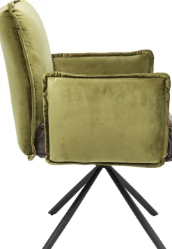 KARE Drehstuhl mit Armlehnen Chelsea Grün