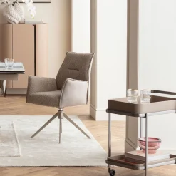 KARE Drehstuhl mit Armlehnen Liverpool Greige