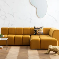KARE Ecksofa Belami Velvet Amber Rechts