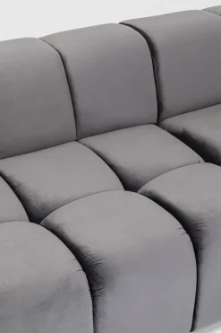 KARE Ecksofa Belami Velvet Grau Rechts