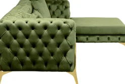 KARE Ecksofa Bellissima Velvet Grün Rechts