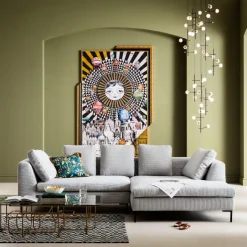 KARE Ecksofa Gianni Cord Grau Rechts