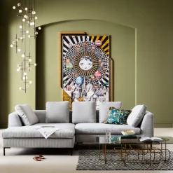 KARE Ecksofa Gianni Cord Grau Links