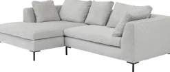 KARE Ecksofa Gianni Cord Grau Links